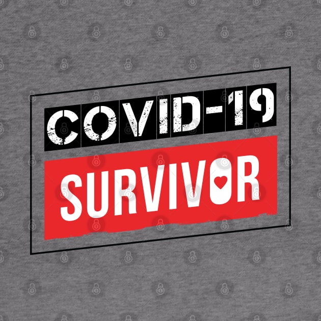 Coronavirus Covid-19 Survivor Black / Red Design by Optimix